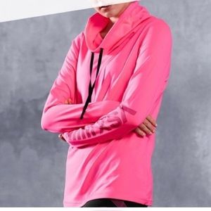VSX Victoria's Secret Workout Pullover Top Shirt Gym Yoga Pink Mock Neck